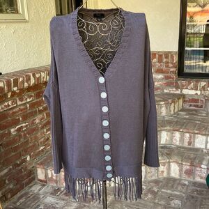 Fresh Produce Pure Hand Knit 100% Cotton Button Down Sweater S/M